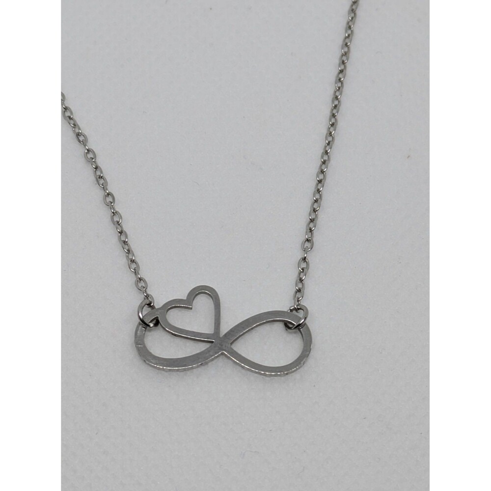 Womens Brand New Durable Polished Stainless Steel 23inch Infinity Heart Necklace